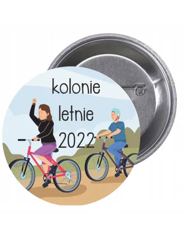 Przypinki buttony KOLONIE LETNIE 2022 znaczki badziki z grafiką