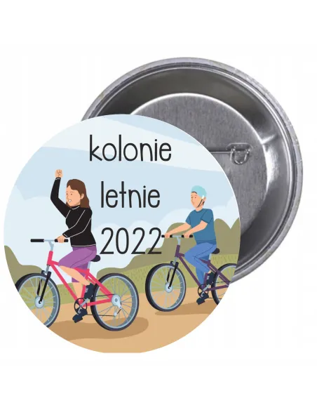 Przypinki buttony KOLONIE LETNIE 2022 znaczki badziki z grafiką