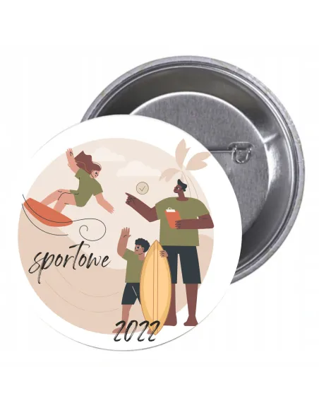 Przypinki buttony KOLONIE SPORTOWE 2022 znaczki badziki z grafiką