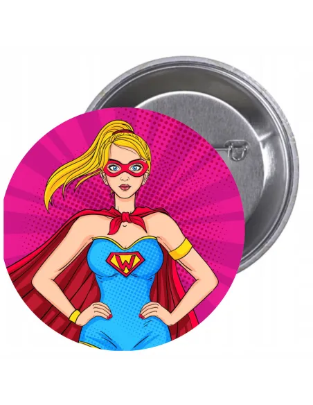 Przypinki buttony SUPER BOHATER znaczki badziki z grafiką