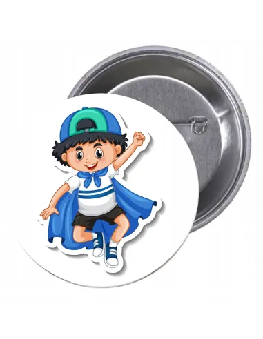 Przypinki buttony SUPER BOHATER znaczki badziki z grafiką