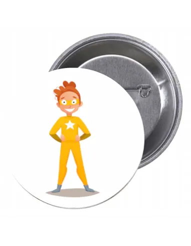 Przypinki buttony SUPER BOHATER znaczki badziki z grafiką