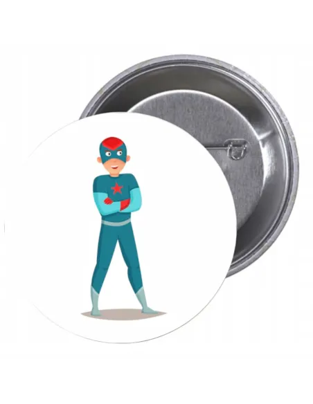 Przypinki buttony SUPER BOHATER znaczki badziki z grafiką