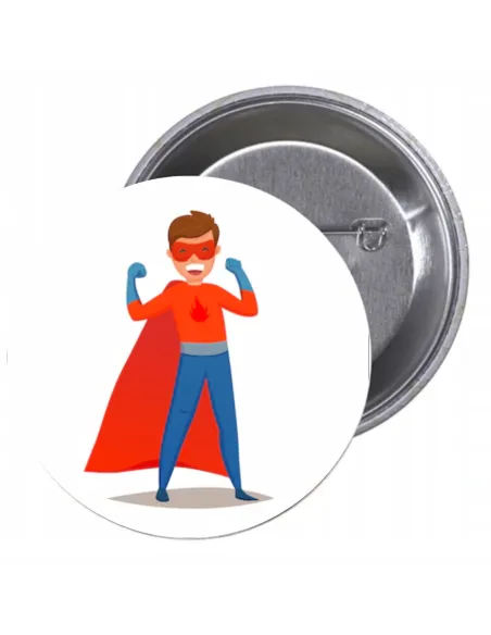 Przypinki buttony SUPER BOHATER znaczki badziki z grafiką