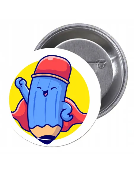 Przypinki buttony SUPER BOHATER znaczki badziki z grafiką