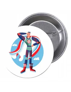 Przypinki buttony SUPER BOHATER znaczki badziki z grafiką