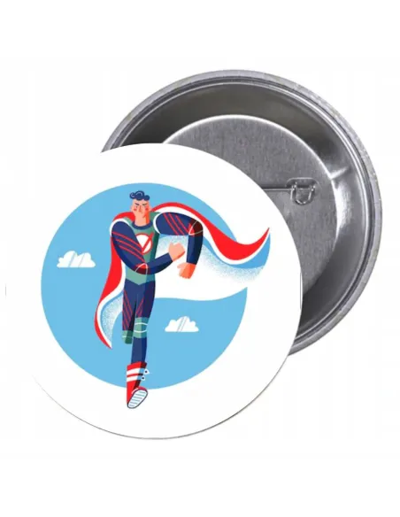 Przypinki buttony SUPER BOHATER znaczki badziki z grafiką