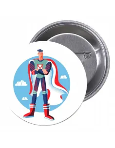 Przypinki buttony SUPER BOHATER znaczki badziki z grafiką