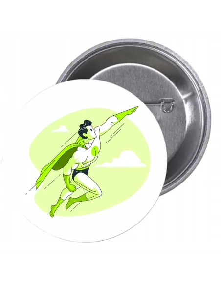 Przypinki buttony SUPER BOHATER znaczki badziki z grafiką