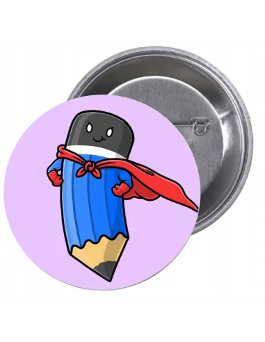 Przypinki buttony SUPER BOHATER znaczki badziki z grafiką