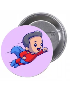 Przypinki buttony SUPER BOHATER znaczki badziki z grafiką