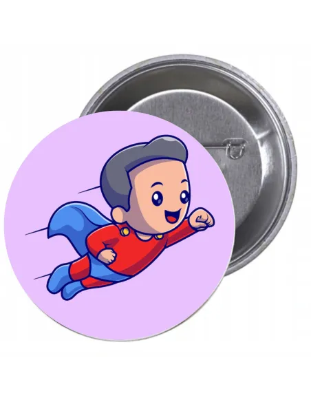 Przypinki buttony SUPER BOHATER znaczki badziki z grafiką