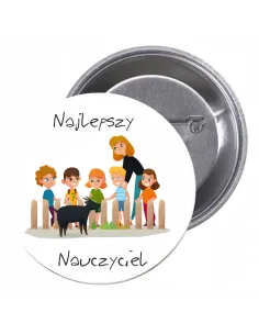 Przypinki buttony NAJLEPSZY NAUCZYCIEL znaczki badziki z grafiką