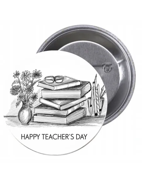 Przypinki buttony HAPPY TEACHER'S DAY  znaczki badziki z grafiką