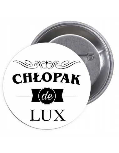 Przypinki buttony CHŁOPAK DE LUX znaczki badziki z grafiką