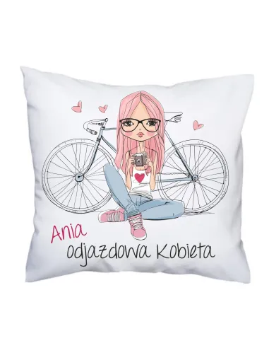 Poduszka dla kobiety koleżanki z nadrukiem imię odjazdowa kobieta