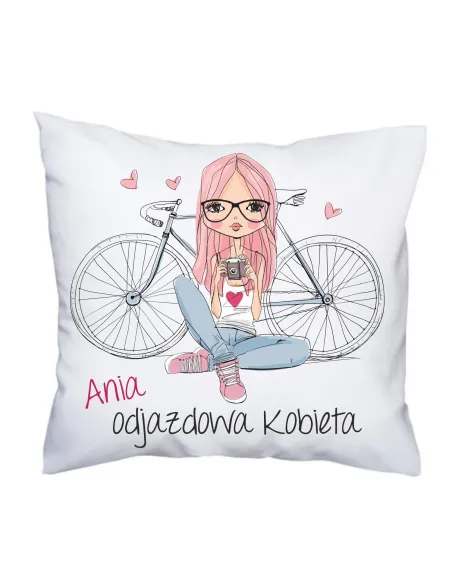 Poduszka dla kobiety koleżanki z nadrukiem imię odjazdowa kobieta