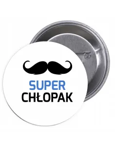 Przypinki buttony SUPER CHŁOPAK  znaczki badziki z grafiką