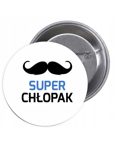 Przypinki buttony SUPER CHŁOPAK  znaczki badziki z grafiką