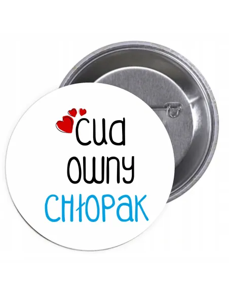 Przypinki buttony CUDOWNY CHŁOPAK  znaczki badziki z grafiką