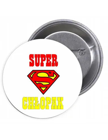 Przypinki buttony SUPER CHŁOPAK   znaczki badziki z grafiką