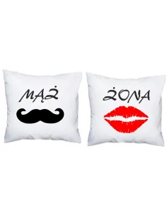 Poduszka zestaw 1+1 z nadrukiem mąż żona