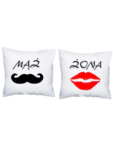 Poduszka zestaw 1+1 z nadrukiem mąż żona