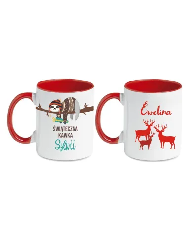 Kubek z nadrukiem świąteczna kawka imię
