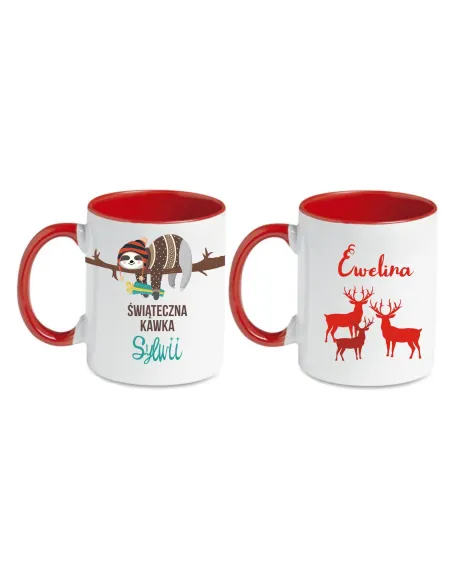 Kubek z nadrukiem świąteczna kawka imię