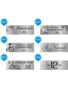 Tabliczka na drzwi numer mieszkania domu nazwisko