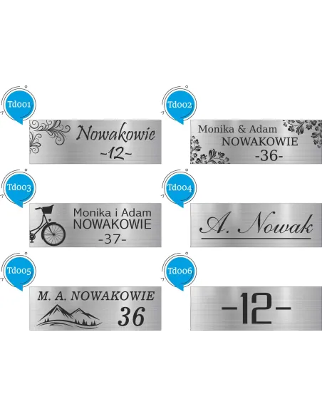 Tabliczka na drzwi numer mieszkania domu nazwisko