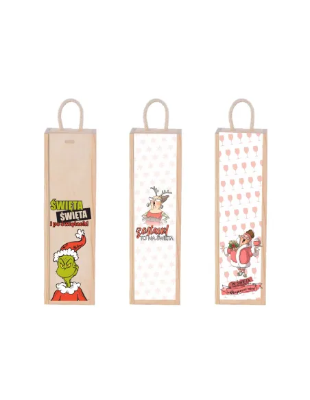 SKRZYNKA NA WINO prezent Mikołajki Święta nadruk