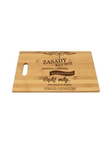 DESKA DO KROJENIA Z grawerem PREZENT zasady kuchni