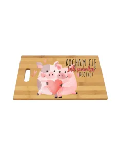 Deska bambus z nadrukiem WALENTYNKI słodkie wzory
