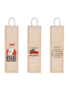 SKRZYNKA NA WINO prezent Mikołajki Święta nadruk