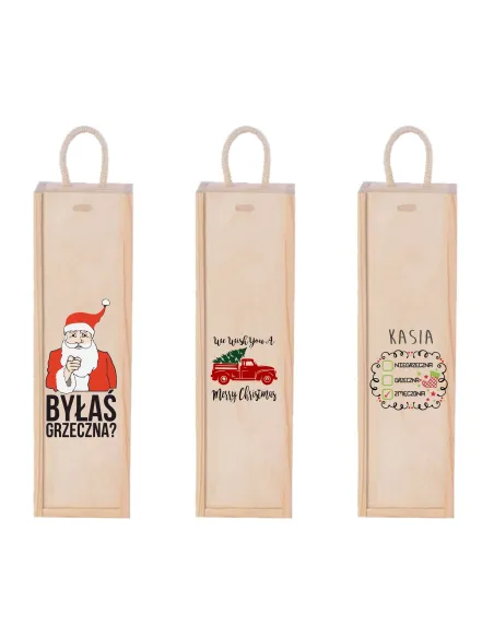 SKRZYNKA NA WINO prezent Mikołajki Święta nadruk
