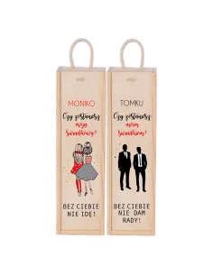 SKRZYNKA NA WINO PROŚBA O ŚWIADKOWANIE nadruk UV