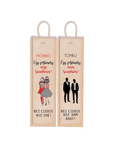 SKRZYNKA NA WINO PROŚBA O ŚWIADKOWANIE nadruk UV