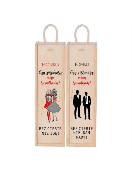 SKRZYNKA NA WINO PROŚBA O ŚWIADKOWANIE nadruk UV