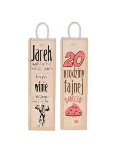 PREZENT na urodziny z dedykacją skrzynka na wino