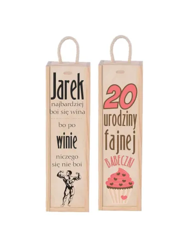 PREZENT na urodziny z dedykacją skrzynka na wino