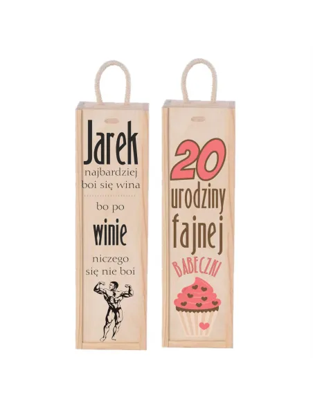 PREZENT na urodziny z dedykacją skrzynka na wino