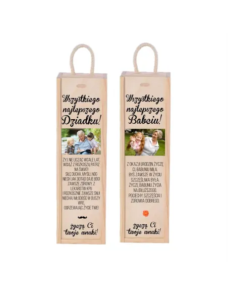 SKRZYNKA NA WINO prezent dla dziadka babci święta