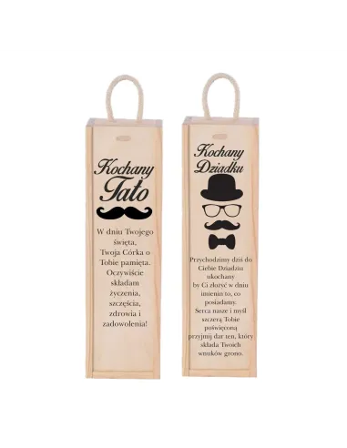 SKRZYNKA na WINO prezent dla taty dziadka dzień ojca