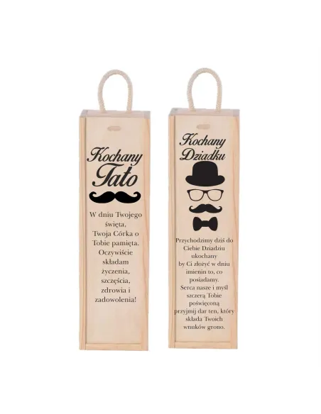 SKRZYNKA na WINO prezent dla taty dziadka dzień ojca