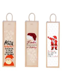 SKRZYNKA NA WINO prezent Mikołajki Święta nadruk