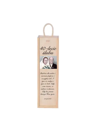 SKRZYNKA NA WINO prezent na rocznicę ślubu nadruk