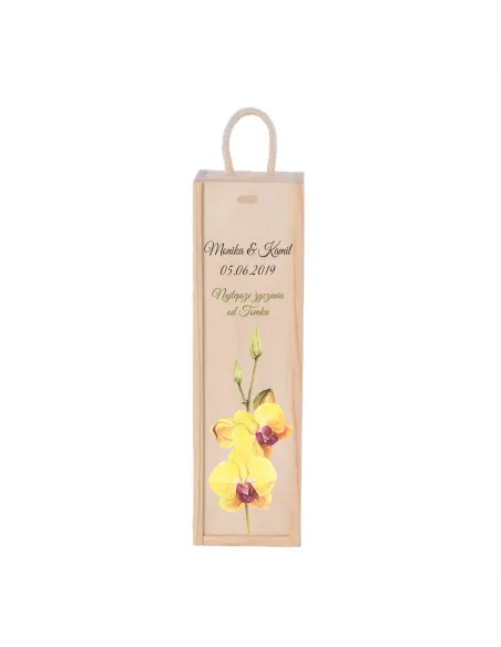 SKRZYNKA NA WINO prezent na ślub z nadrukiem UV