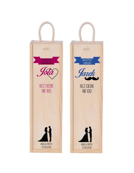 Skrzynka na wino PROŚBA O ŚWIADKOWANIE DLA ŚWIADKA