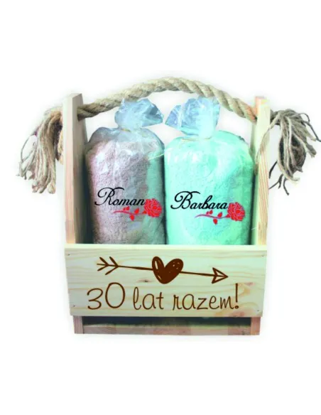 prezent na rocznicę ślubu 2 ręczniki haft pudełko